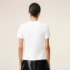 White Cotton Ami De Coeur Cropped T-Shirt