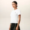 White Cotton Ami De Coeur Cropped T-Shirt