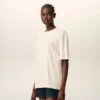 White Cotton Ami De Coeur Embossed T-Shirt