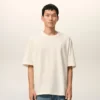 White Cotton Ami De Coeur Embossed T-Shirt