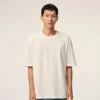 White Cotton Ami De Coeur Embossed T-Shirt