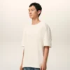 White Cotton Ami De Coeur Embossed T-Shirt