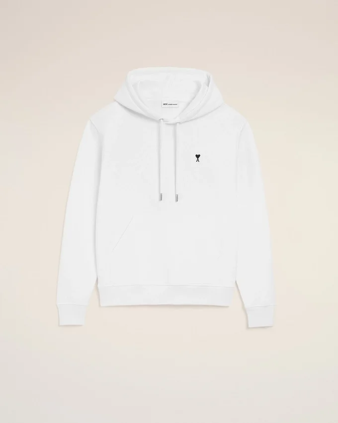 White Cotton Ami De Coeur Hoodie White Cotton Ami De Coeur Hoodie