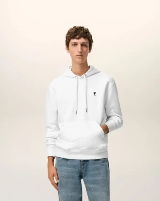 White Cotton Ami De Coeur Hoodie