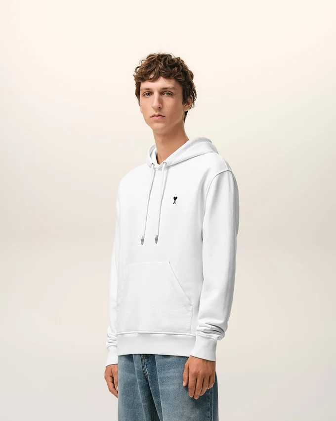 White Cotton Ami De Coeur Hoodie White Cotton Ami De Coeur Hoodie