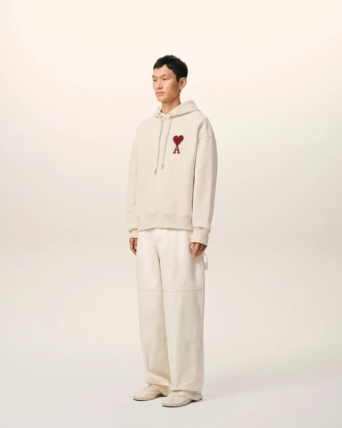 White Cotton Ami De Coeur Hoodie White Cotton Ami De Coeur Hoodie