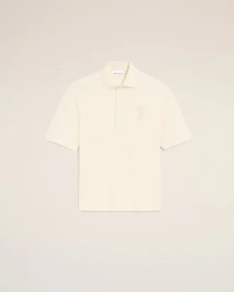White Cotton Ami De Coeur Knitted Patch Polo