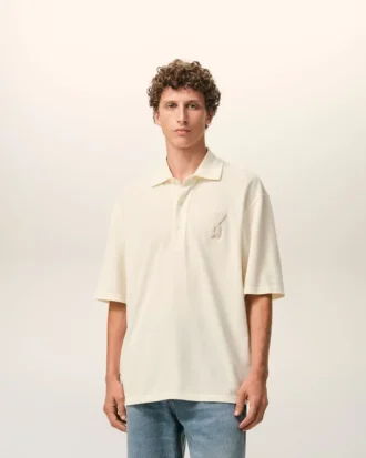 White Cotton Ami De Coeur Knitted Patch Polo