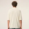 White Cotton Ami De Coeur Knitted Patch Polo White Cotton Ami De Coeur Knitted Patch Polo