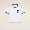White Cotton Ami De Coeur Knitted Patch T-Shirt