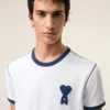 White Cotton Ami De Coeur Knitted Patch T-Shirt