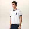 White Cotton Ami De Coeur Knitted Patch T-Shirt