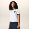 White Cotton Ami De Coeur Knitted Patch T-Shirt