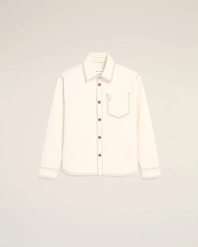 White Cotton Ami De Coeur Overshirt White Cotton Ami De Coeur Overshirt