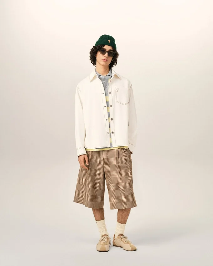 White Cotton Ami De Coeur Overshirt White Cotton Ami De Coeur Overshirt