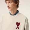 White Cotton Ami De Coeur Sweatshirt