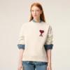 White Cotton Ami De Coeur Sweatshirt