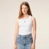 White Cotton Ami De Coeur Tanktop White Cotton Ami De Coeur Tanktop