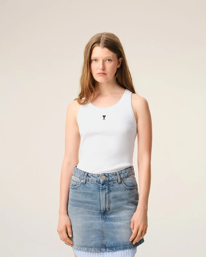 White Cotton Ami De Coeur Tanktop White Cotton Ami De Coeur Tanktop