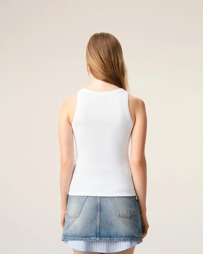 White Cotton Ami De Coeur Tanktop White Cotton Ami De Coeur Tanktop