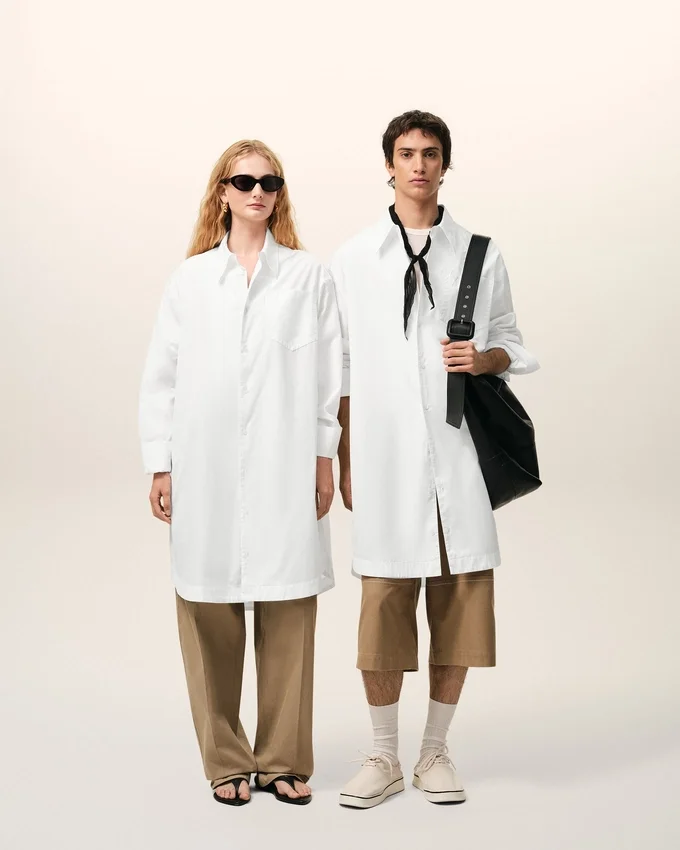 White Cotton Ami De Coeur Wide Shirt Dress White Cotton Ami De Coeur Wide Shirt Dress