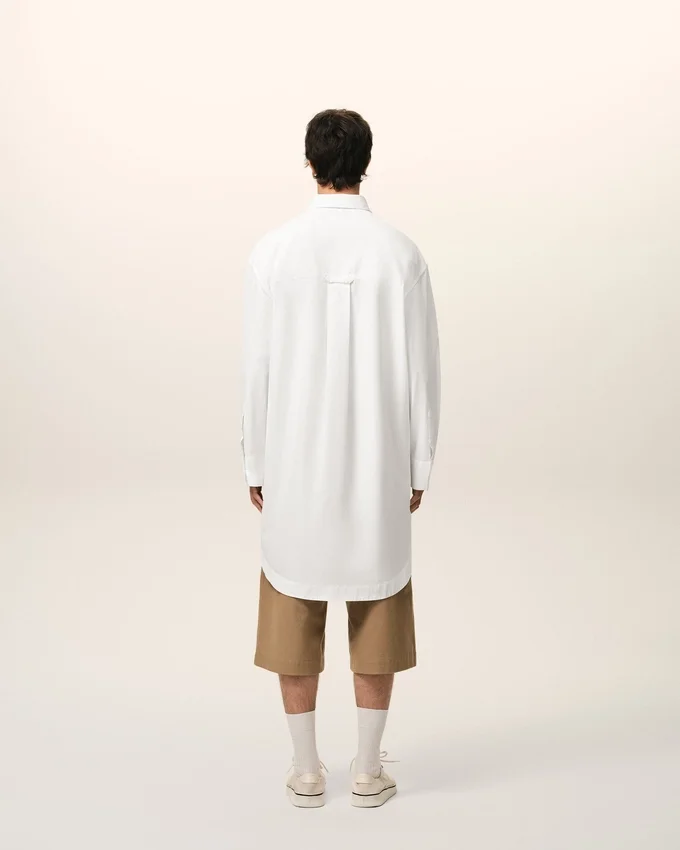 White Cotton Ami De Coeur Wide Shirt Dress White Cotton Ami De Coeur Wide Shirt Dress