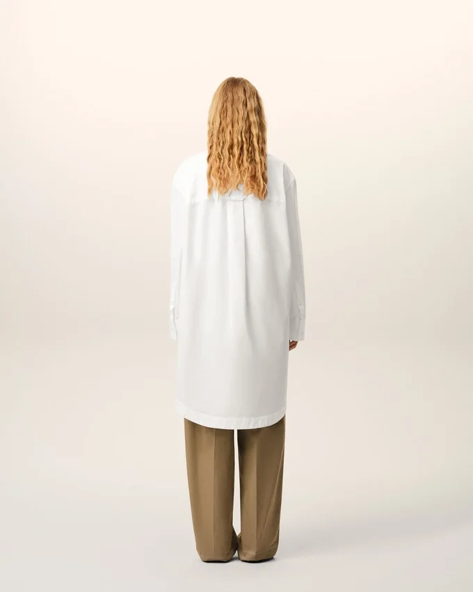White Cotton Ami De Coeur Wide Shirt Dress White Cotton Ami De Coeur Wide Shirt Dress