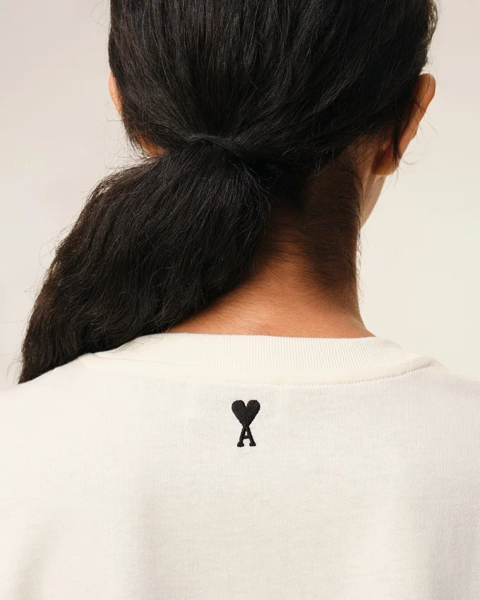 White Cotton Ami Paris Heritage Print T-Shirt White Cotton Ami Paris Heritage Print T-Shirt