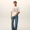 White Cotton Ami Paris Heritage Print T-Shirt White Cotton Ami Paris Heritage Print T-Shirt