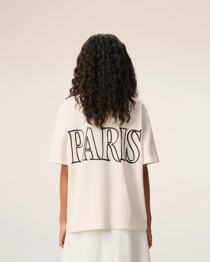 White Cotton Ami Paris Print T-Shirt White Cotton Ami Paris Print T-Shirt