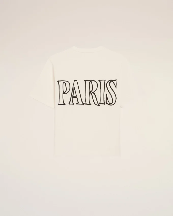 White Cotton Ami Paris Print T-Shirt White Cotton Ami Paris Print T-Shirt