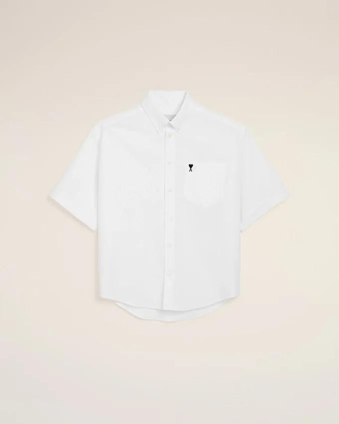 White Cotton Boxy Embroidered Ami De Coeur White Cotton Boxy Embroidered Ami De Coeur