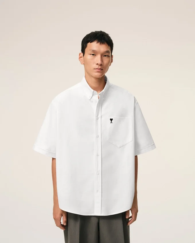 White Cotton Boxy Embroidered Ami De Coeur White Cotton Boxy Embroidered Ami De Coeur
