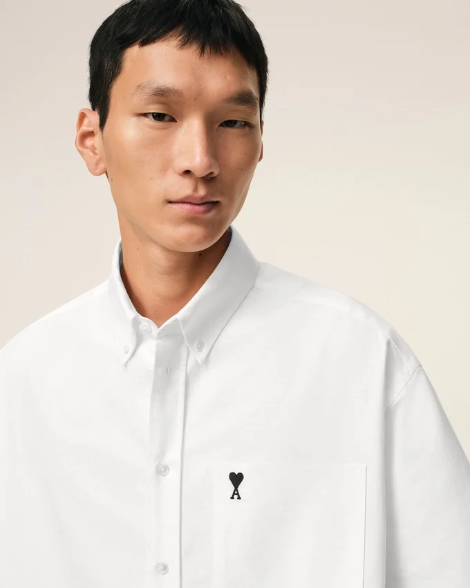 White Cotton Boxy Embroidered Ami De Coeur White Cotton Boxy Embroidered Ami De Coeur