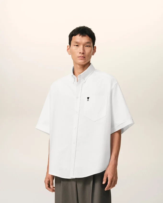 White Cotton Boxy Embroidered Ami De Coeur White Cotton Boxy Embroidered Ami De Coeur