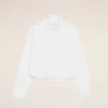 White Cotton Cropped Embossed Ami De Coeur Shirt White Cotton Cropped Embossed Ami De Coeur Shirt