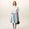 White Cotton Cropped Embossed Ami De Coeur Shirt White Cotton Cropped Embossed Ami De Coeur Shirt