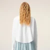 White Cotton Cropped Embossed Ami De Coeur Shirt White Cotton Cropped Embossed Ami De Coeur Shirt