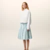 White Cotton Cropped Embossed Ami De Coeur Shirt White Cotton Cropped Embossed Ami De Coeur Shirt