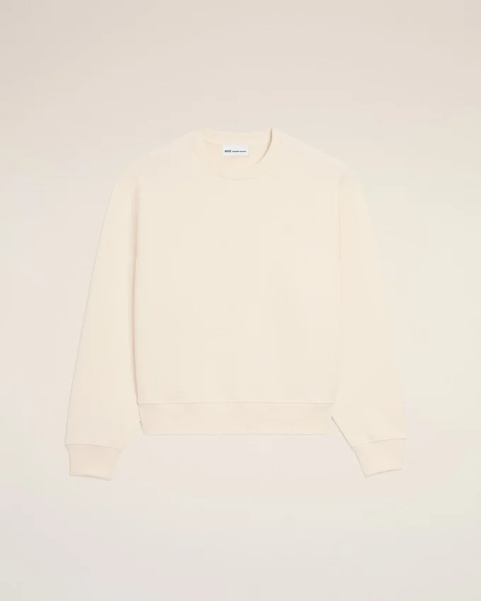 White Cotton Embossed Ami De Coeur Sweatshirt White Cotton Embossed Ami De Coeur Sweatshirt