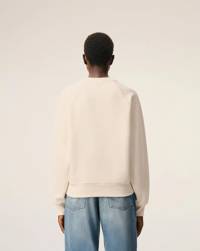White Cotton Embossed Ami De Coeur Sweatshirt White Cotton Embossed Ami De Coeur Sweatshirt