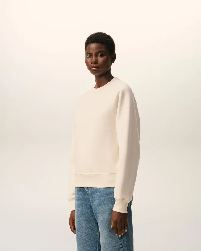 White Cotton Embossed Ami De Coeur Sweatshirt White Cotton Embossed Ami De Coeur Sweatshirt