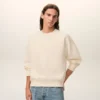 White Cotton Embossed Ami De Coeur Sweatshirt White Cotton Embossed Ami De Coeur Sweatshirt