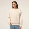 White Cotton Embossed Ami De Coeur Sweatshirt White Cotton Embossed Ami De Coeur Sweatshirt