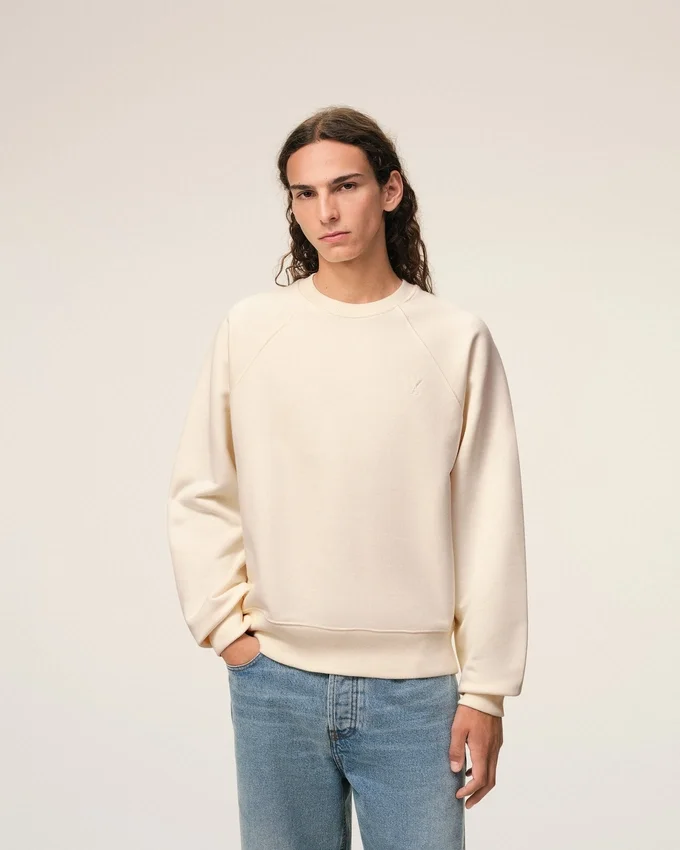 White Cotton Embossed Ami De Coeur Sweatshirt White Cotton Embossed Ami De Coeur Sweatshirt