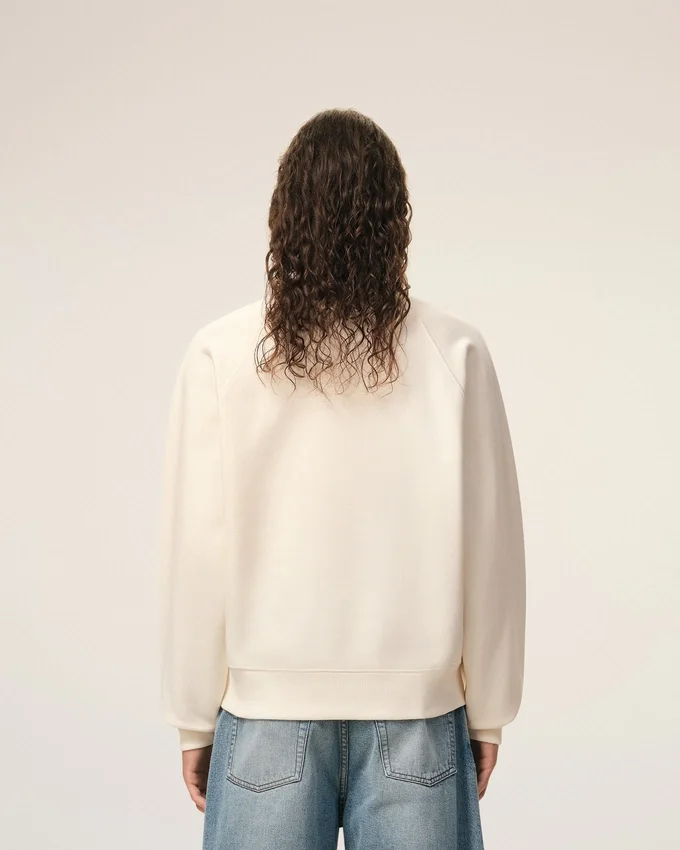 White Cotton Embossed Ami De Coeur Sweatshirt White Cotton Embossed Ami De Coeur Sweatshirt
