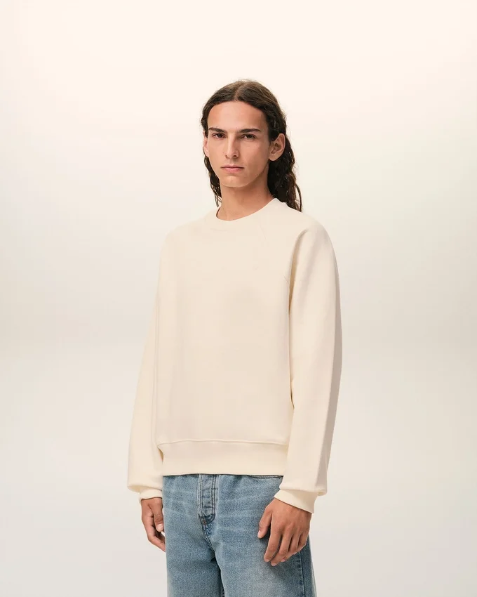 White Cotton Embossed Ami De Coeur Sweatshirt White Cotton Embossed Ami De Coeur Sweatshirt