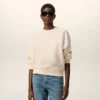White Cotton Embossed Ami De Coeur Sweatshirt White Cotton Embossed Ami De Coeur Sweatshirt