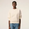 White Cotton Embossed Ami De Coeur Sweatshirt White Cotton Embossed Ami De Coeur Sweatshirt