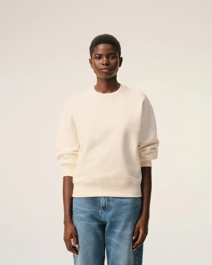 White Cotton Embossed Ami De Coeur Sweatshirt White Cotton Embossed Ami De Coeur Sweatshirt